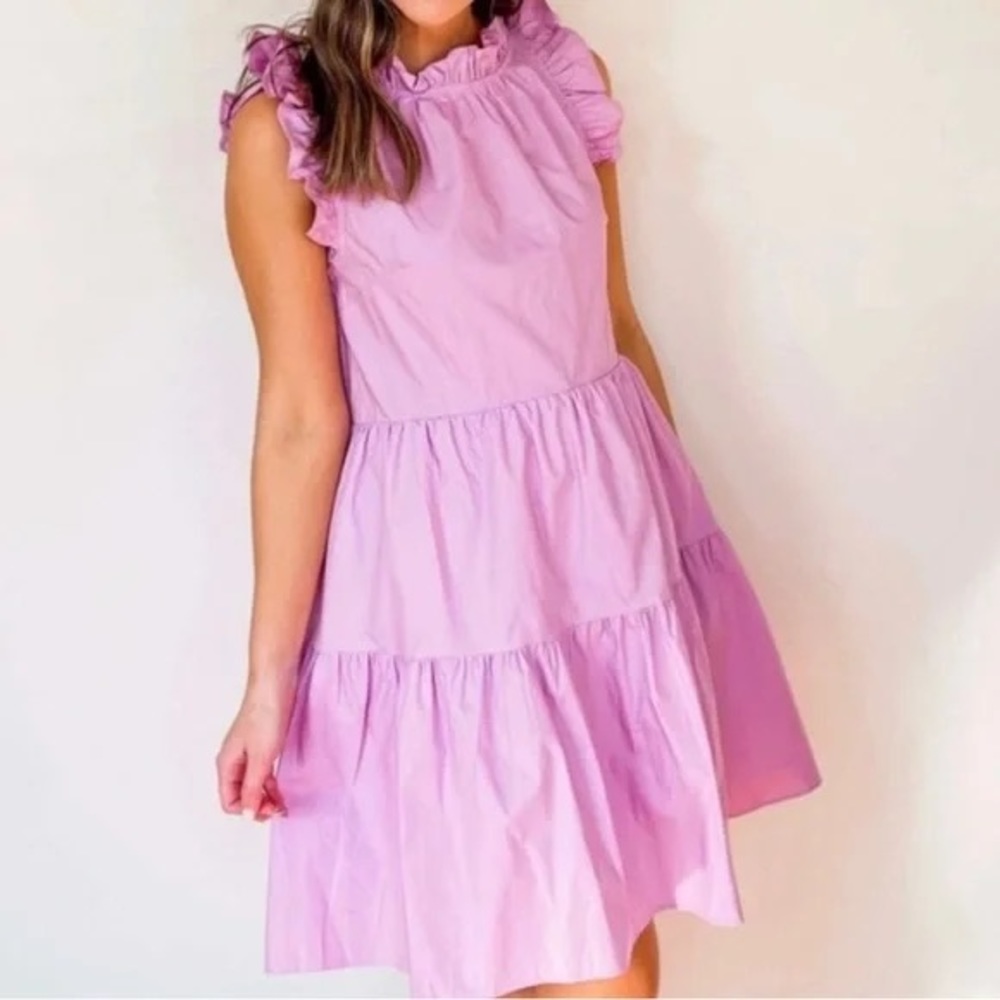 Moodie brand Purple Pink 💜 💗 Ruffled Tiered Sundress
